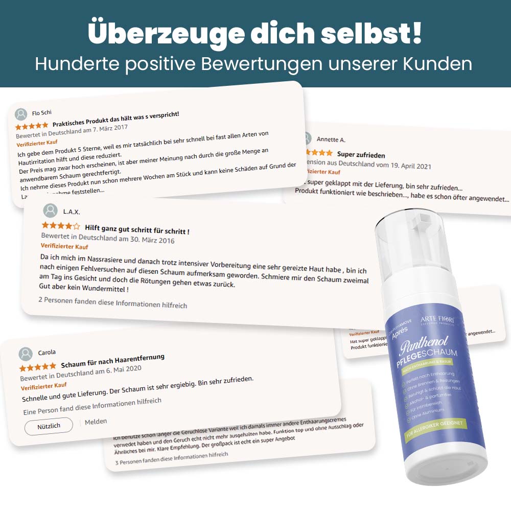 ARTE FIORI Après Panthenol After Shave Pflegeschaum ohne Alkohol (100ml)
