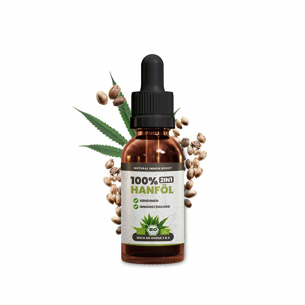 SANUUS 2IN1 Bio Hanföl 100ml fürs Immunsystem & zum Abnehmen