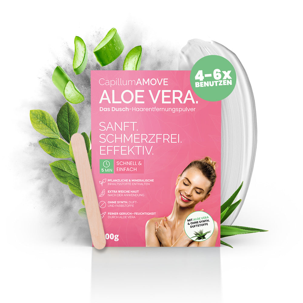 Capillum AMOVE Aloe Vera Schmerzfreie Enthaarungscreme Intimbereich Frauen Enthaarungspulver