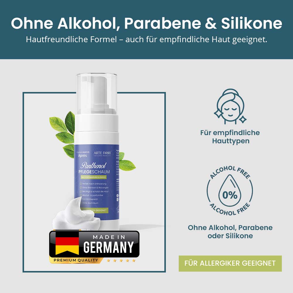 ARTE FIORI Après Panthenol After Shave Pflegeschaum ohne Alkohol (100ml)