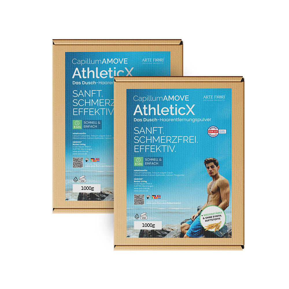 Capillum AMOVE AthleticX SPAR PACK Enthaarungscreme Intimbereich Männer Enthaarungspulver schmerzfrei