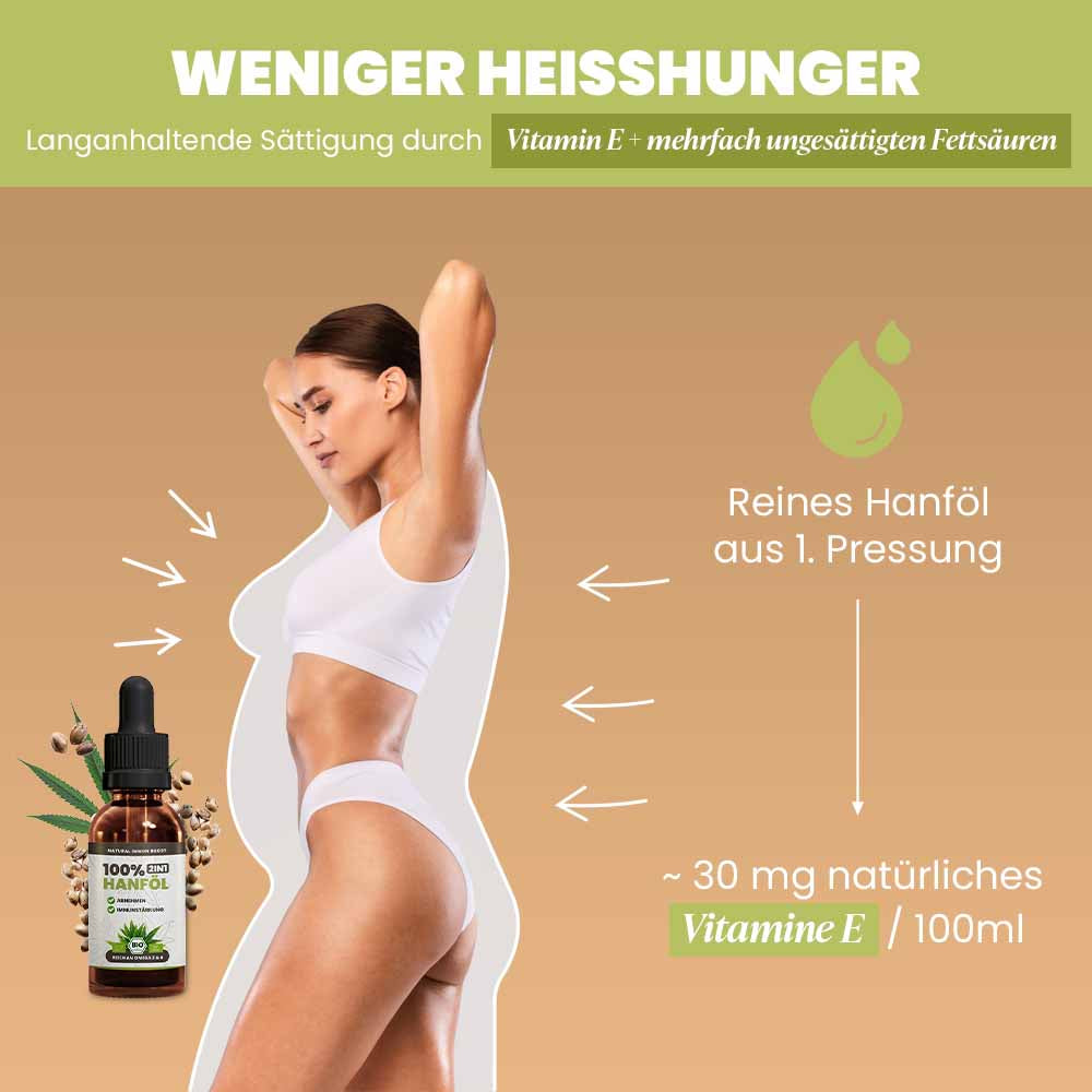 SANUUS 2IN1 Bio Hanföl 100ml fürs Immunsystem & zum Abnehmen